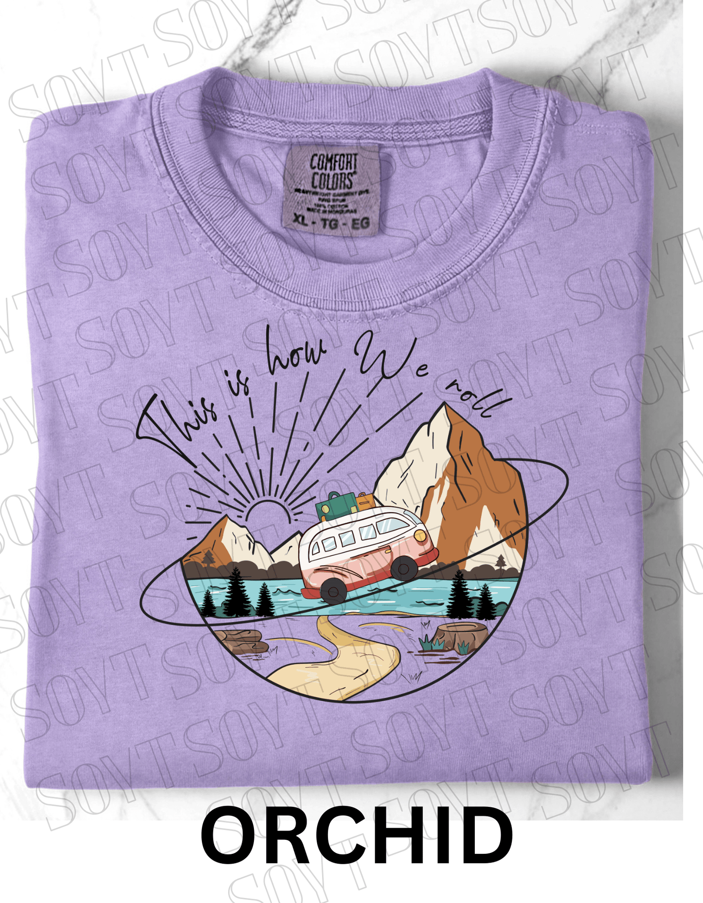 This Is How We Roll T-Shirt – Retro Van & Mountain Creek Camping Tee - Festive Apparel StoreOrchid