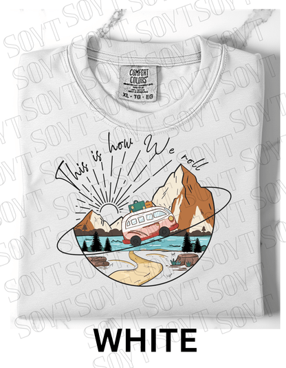 This Is How We Roll T-Shirt – Retro Van & Mountain Creek Camping Tee - Festive Apparel StoreWhite