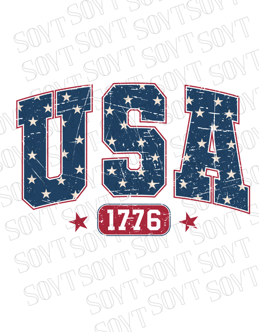 USA 1776 Vintage T-Shirt – Bella+Canvas Classic Patriotic Tee - Festive Apparel StoreRed