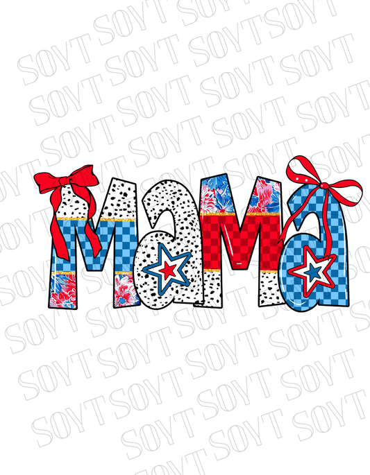 USA Mama 4th of July T-Shirt – Patriotic Red, White & Blue Stars and Stripes Design - Festive Apparel StoreBlack