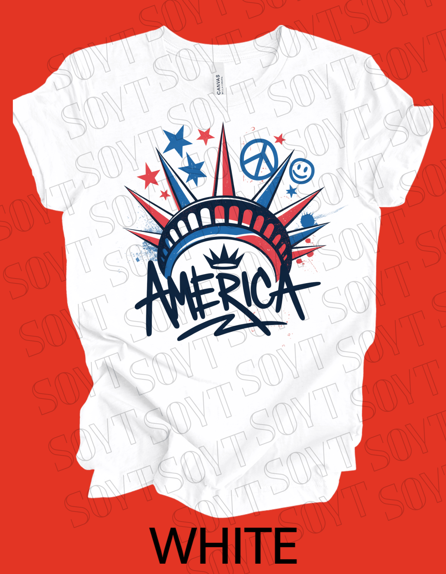 USA Patriotic Stars 4th of July T-Shirt – Comfort Colors® | Made in America - Festive Apparel StoreWhite