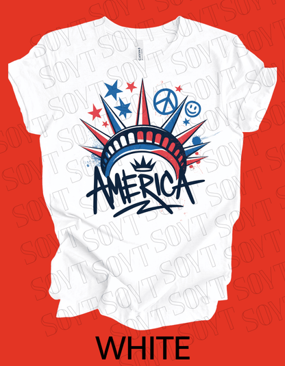 USA Patriotic Stars 4th of July T-Shirt – Comfort Colors® | Made in America - Festive Apparel StoreWhite