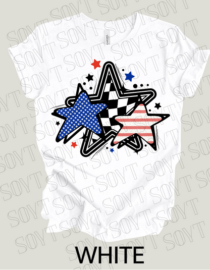 USA Patriotic Stars 4th of July T-Shirt – Comfort Colors® | Made in America - Festive Apparel StoreWhite