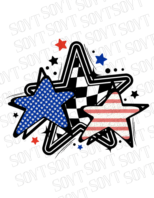 USA Patriotic Stars 4th of July T-Shirt – Comfort Colors® | Made in America - Festive Apparel StoreBaby Blue