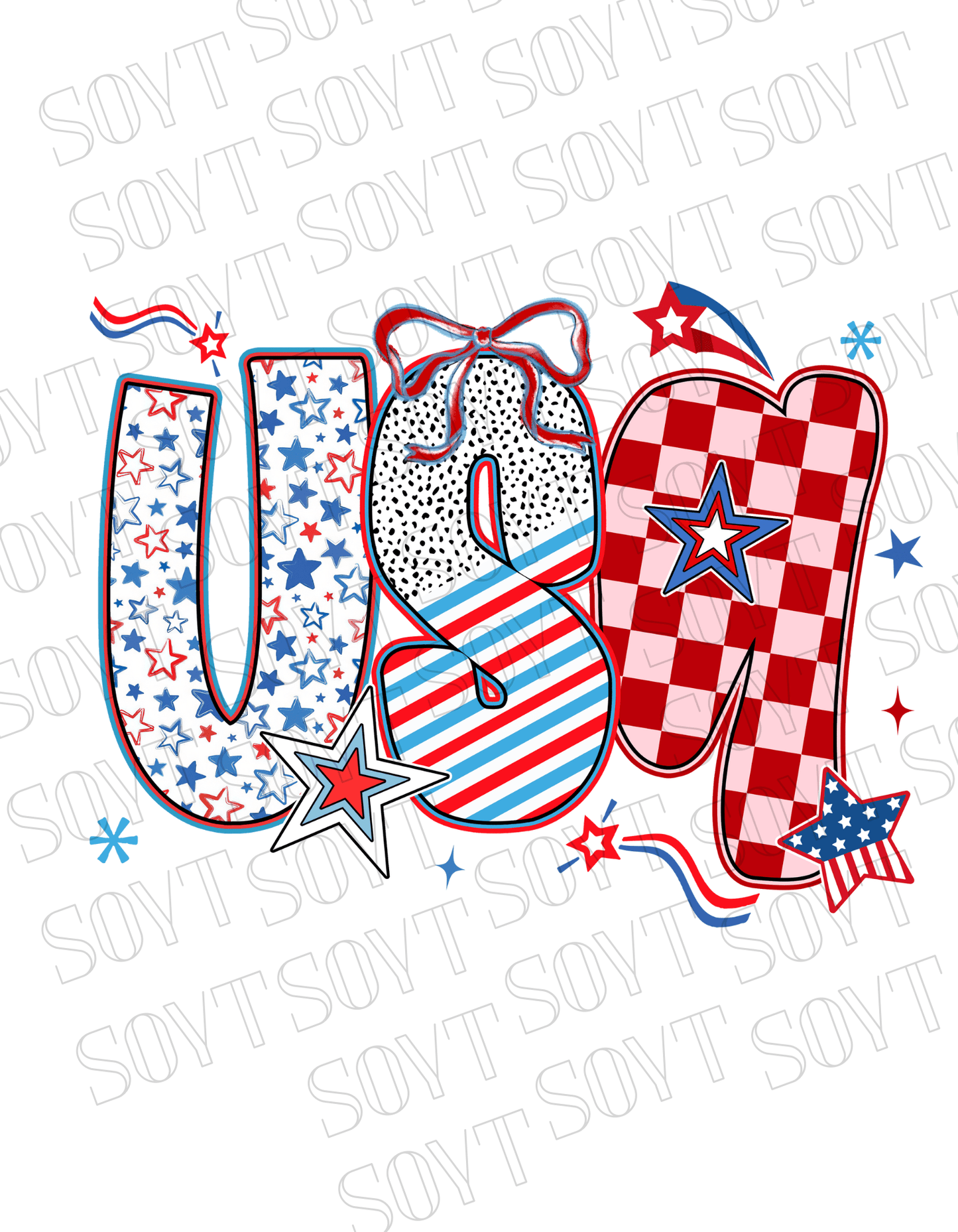 USA Pattern Mix T-Shirt – Bella+Canvas Bold Patriotic Graphic Tee - Festive Apparel StoreRed