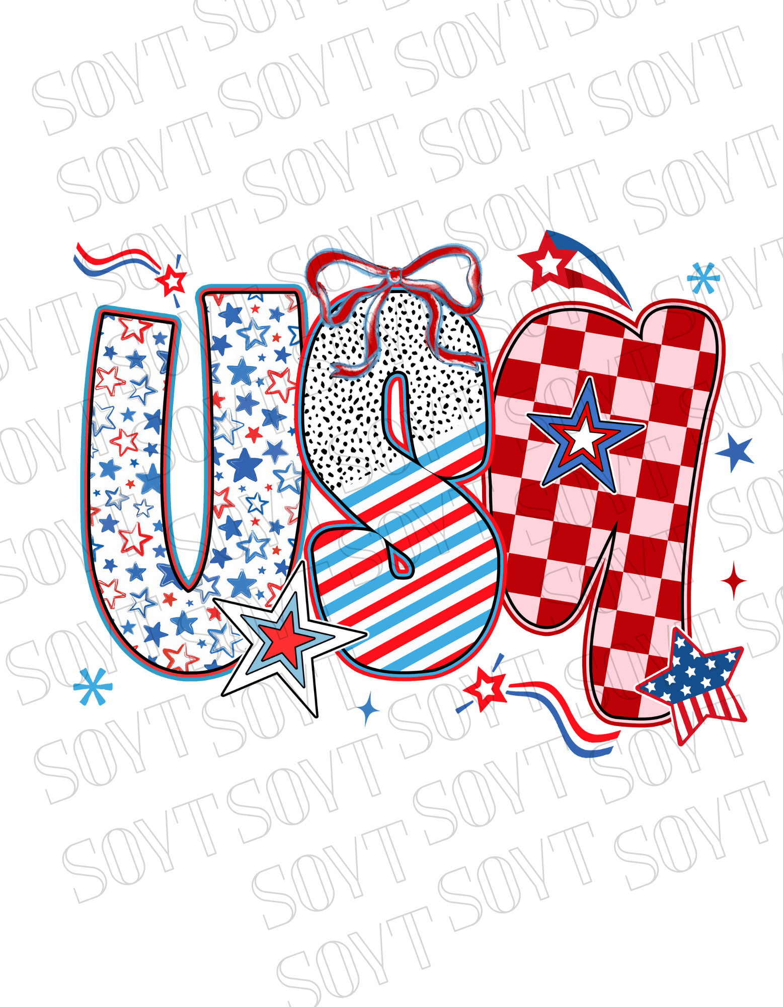 USA Pattern Mix T-Shirt – Bella+Canvas Bold Patriotic Graphic Tee - Festive Apparel StoreRed